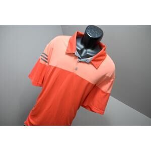 Adidas Golf Polo ClimaCool Orange Athletic Short Sleeve Golf Shirt Mens 2XL XXL
